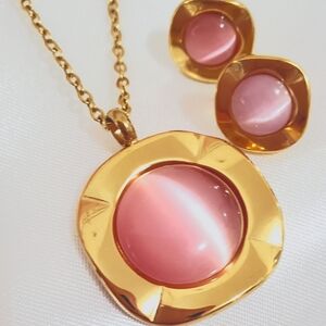 18k Gold Plated Stainless steel Womens Necklaces and earrings set